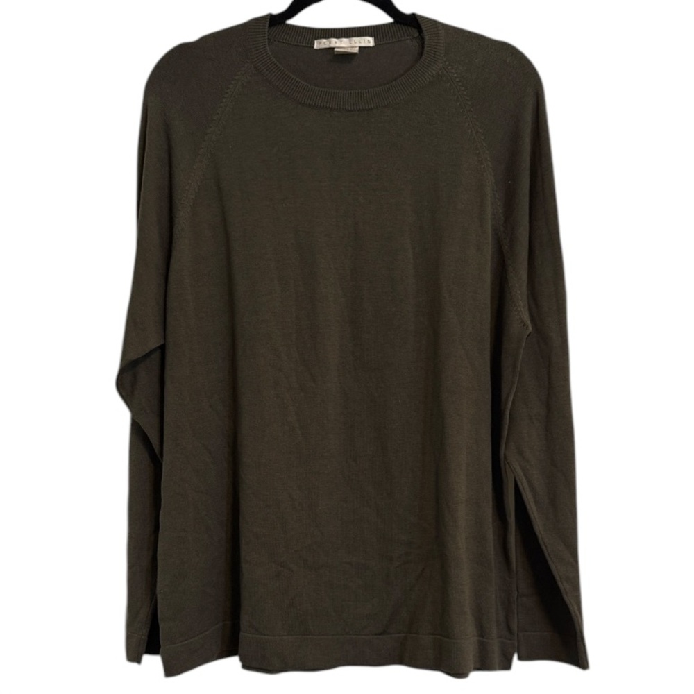 Perry Ellis Men’s 70% Silk Army Green Lightweight Sweater